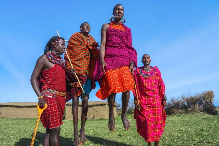 Jumping With Maasai Peoples