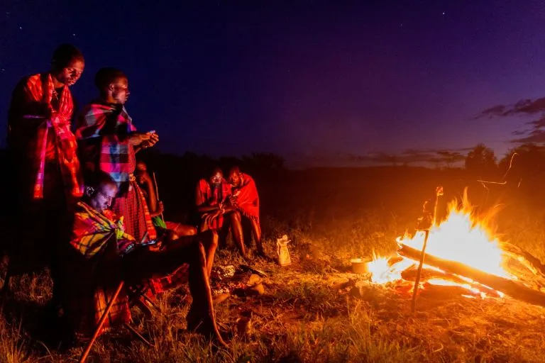 Maasai Village Campfire